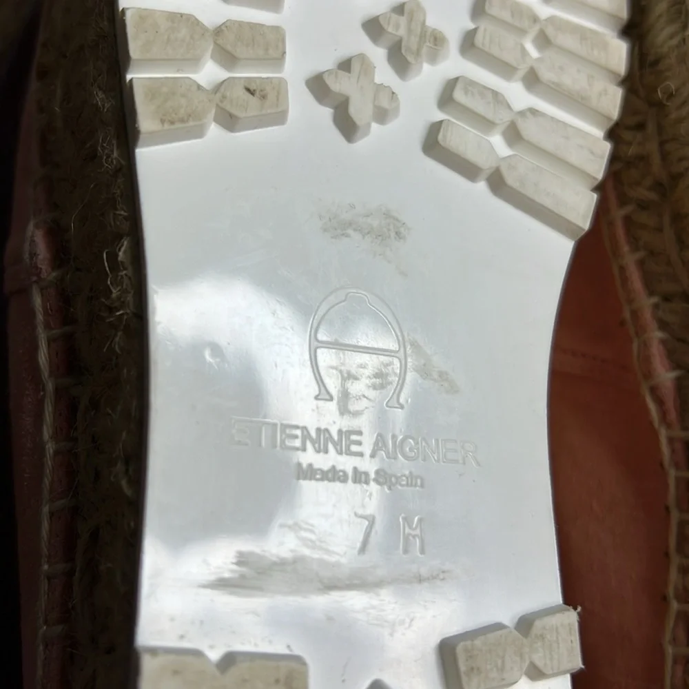 ETIENNE AIGNER Pink Wade Suede Platform Espadrilles 7